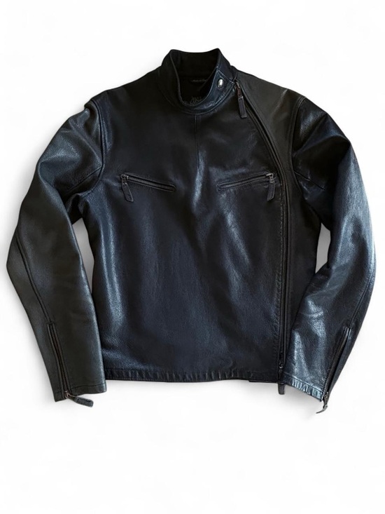 Jean Paul Gaultier Other - 90s Jean Paul Gautier Homme Black Leather Cafe Racer Jacket VTG Authentic 21x25